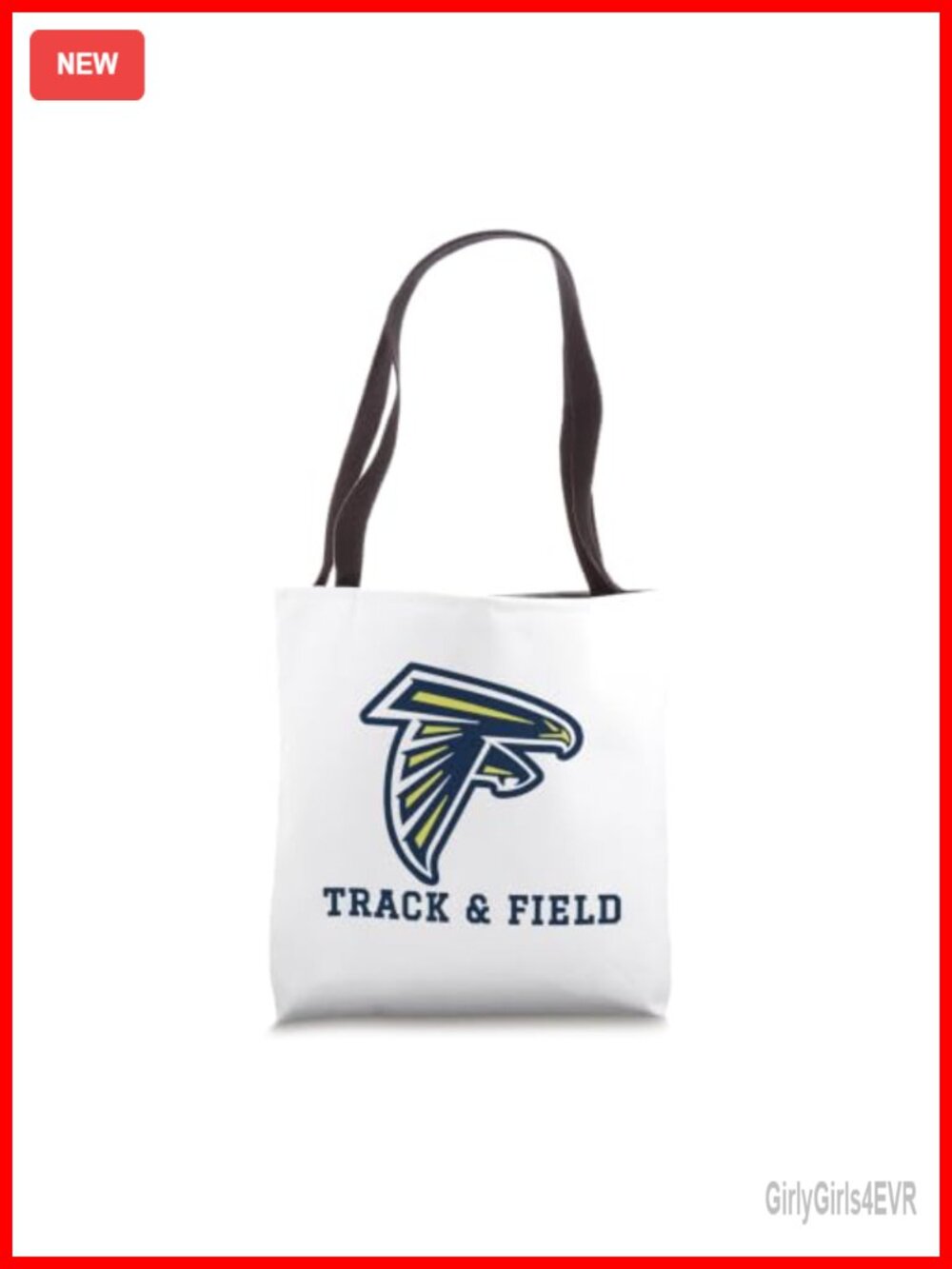 School Spirit Track & Field Tote Bag Spun Polyester Canvas 16x16